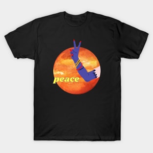 peace zombie arm - black T-Shirt